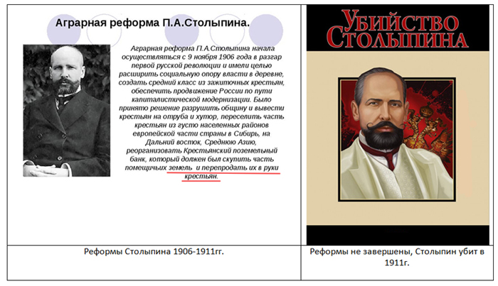 Реформы не завершены, Столыпин убит в 1911г.